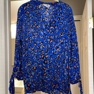 For the republic blue leopard top